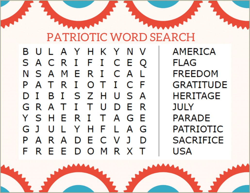 Examples Free Patriotic Word Doc Templates