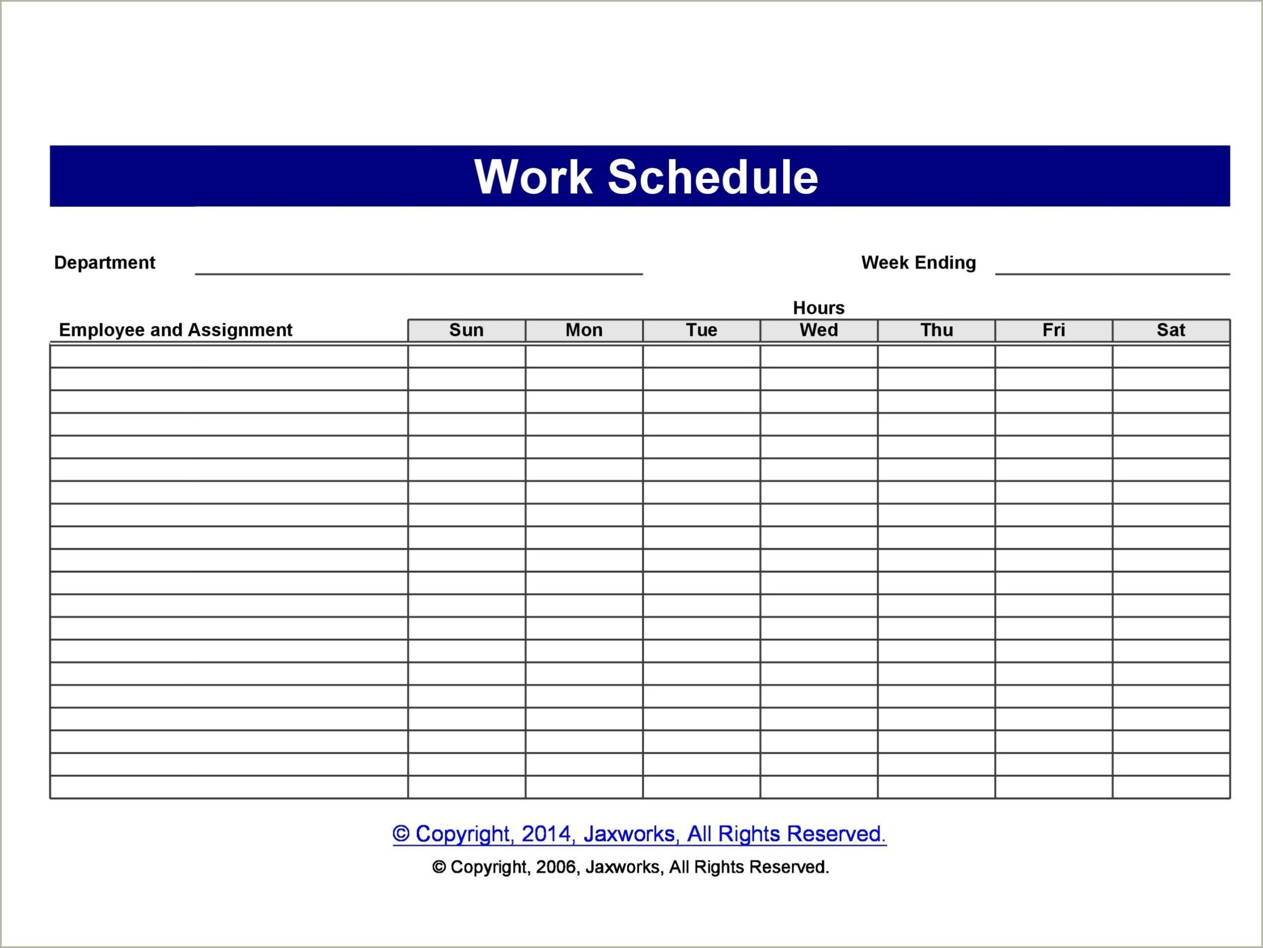 Excel Employee Schedule Template Free Download