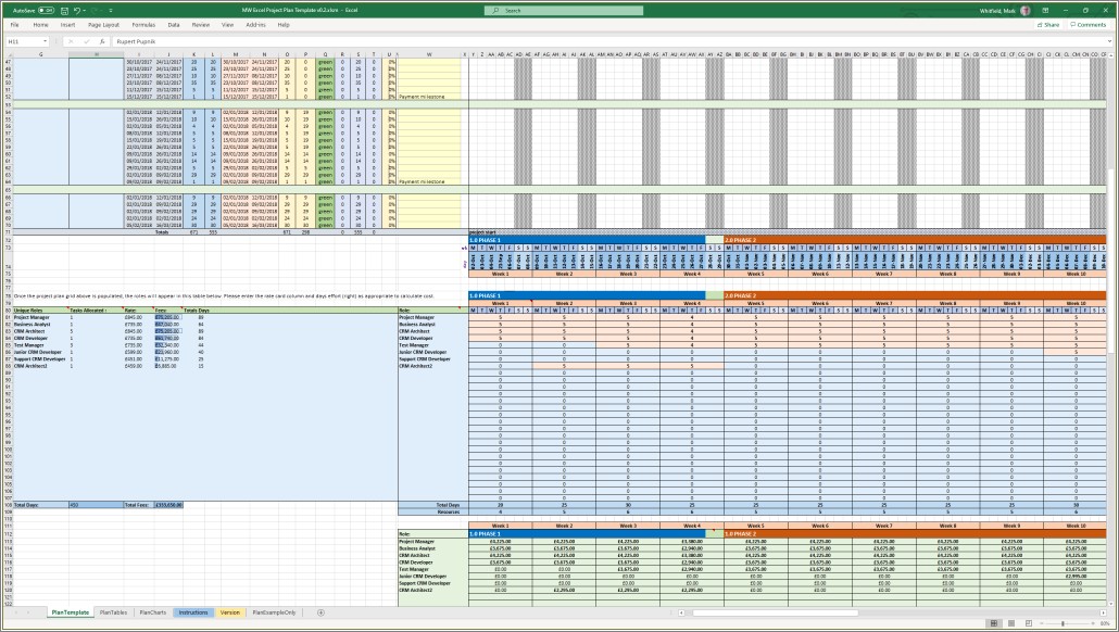 Excel For Project Management Free Template