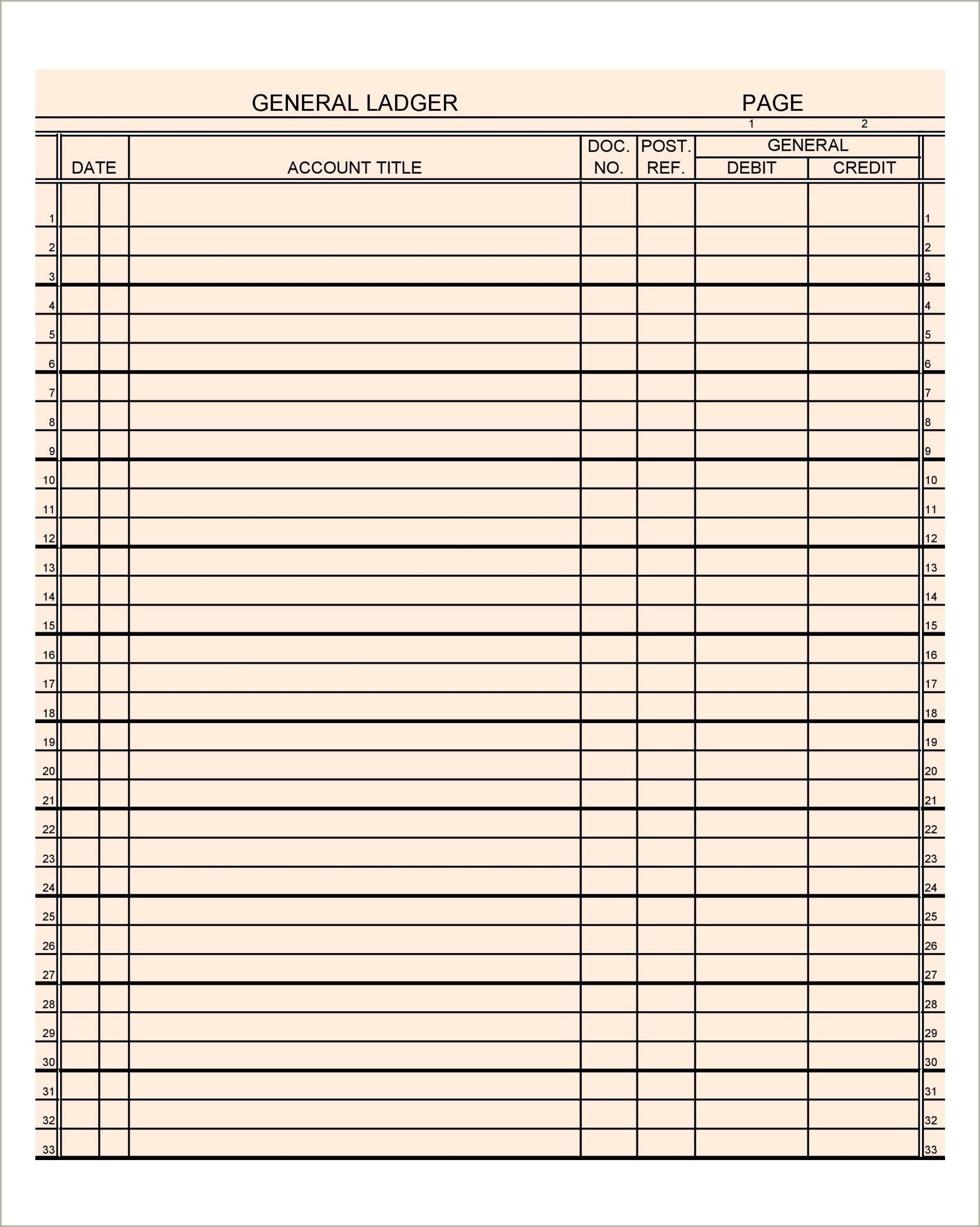 Excel Template Free Download Green Ledger