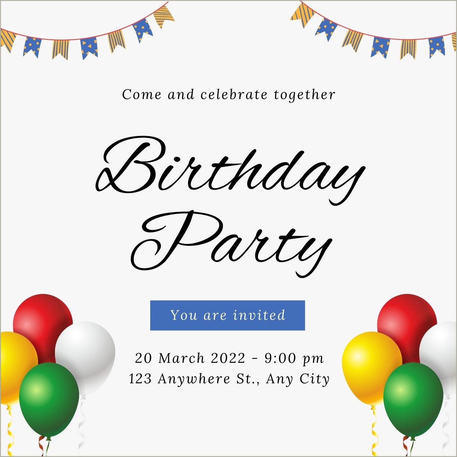 Fall Birthday Party Invitations Free Template