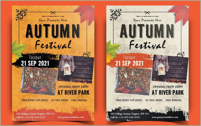 Fall Festival Flyer Design Template Free