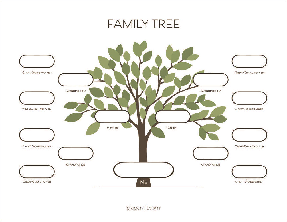 Family Tree With Hearts Template Free