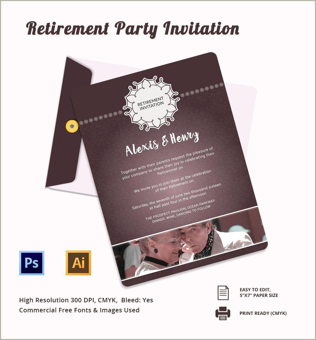 Father Retirement Party Invitations Template Free