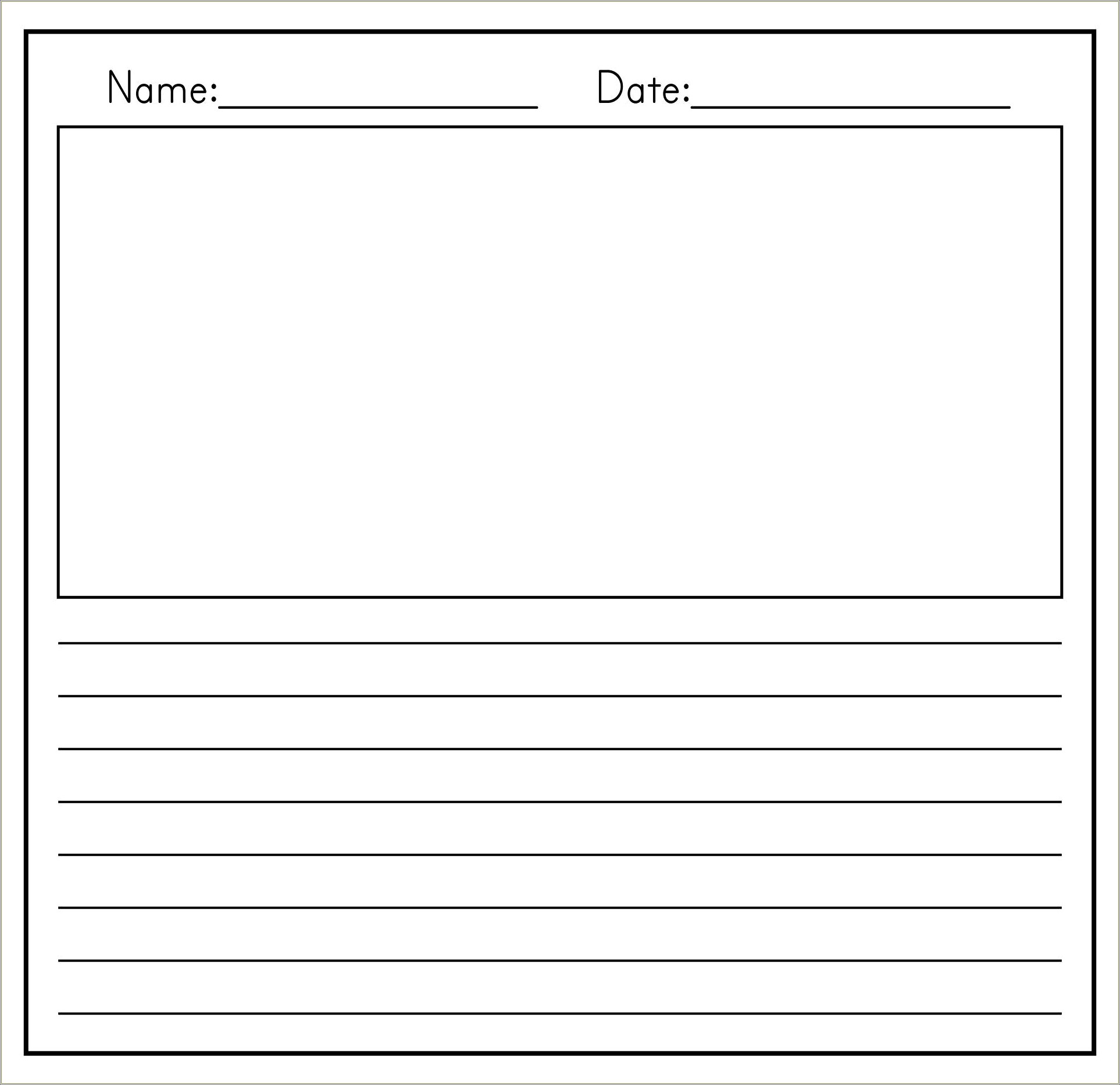 First Grade Writing Paper Template Free
