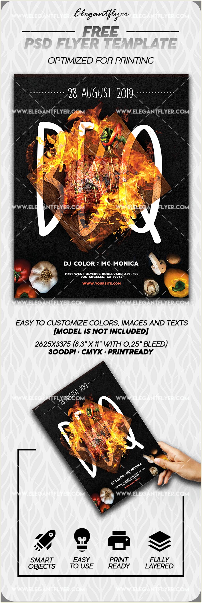 Flyer Template With Fire Psd Free