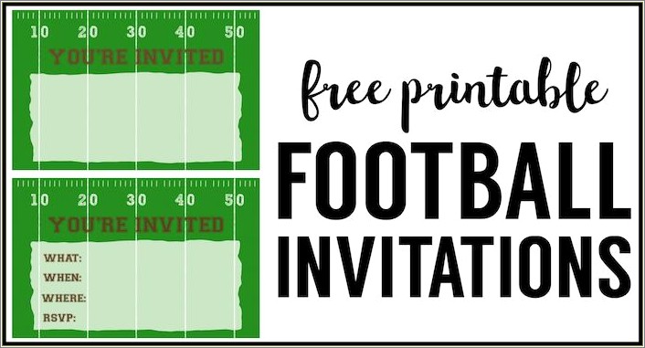 Football Themed Party Invitation Template Free