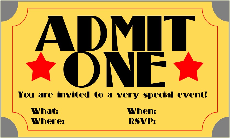 Football Ticket Party Invitation Template Free