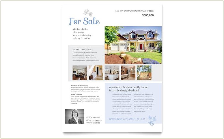 For Sale House Flyer Template Free