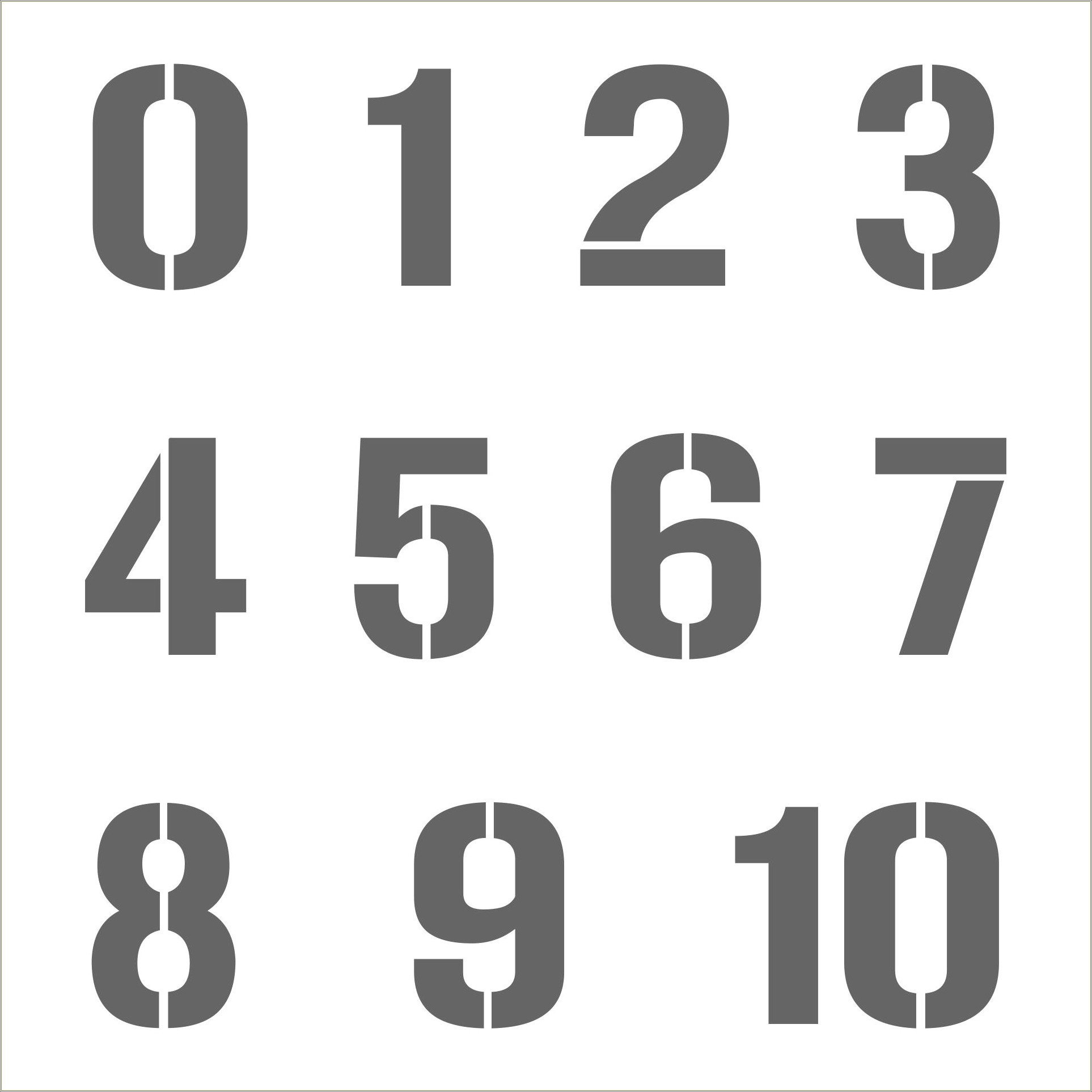 Free 1 Inch Printable Number Templates