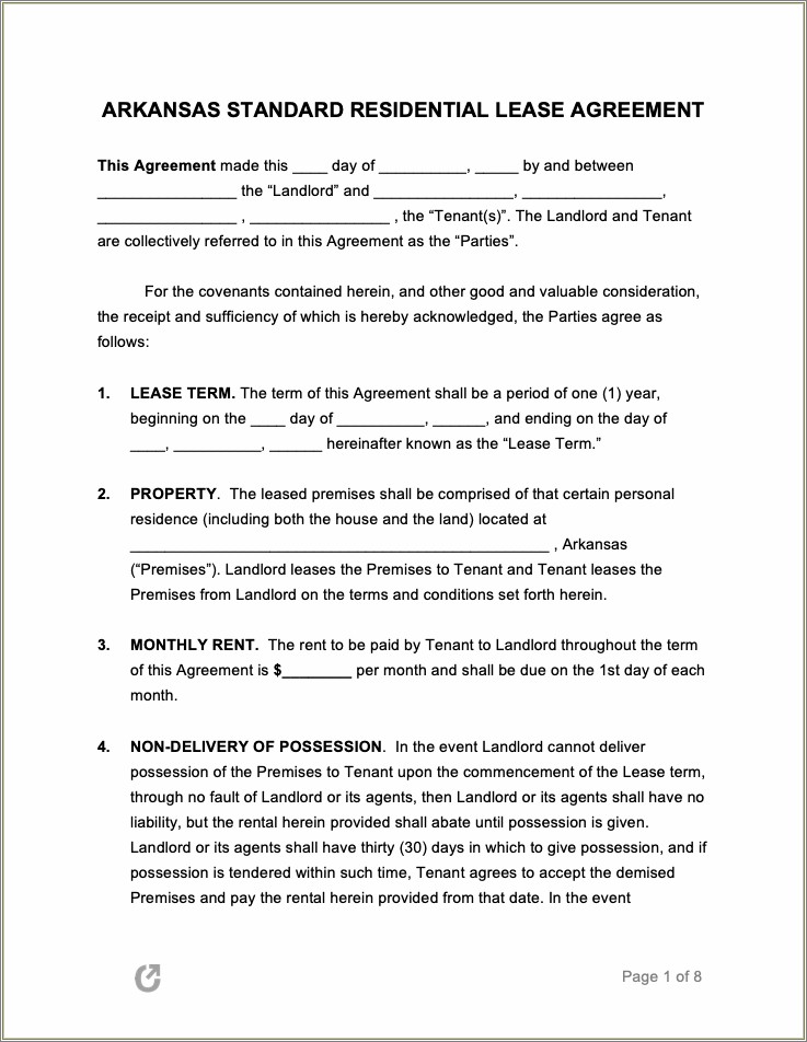 Free 1 Year Rental Agreement Template
