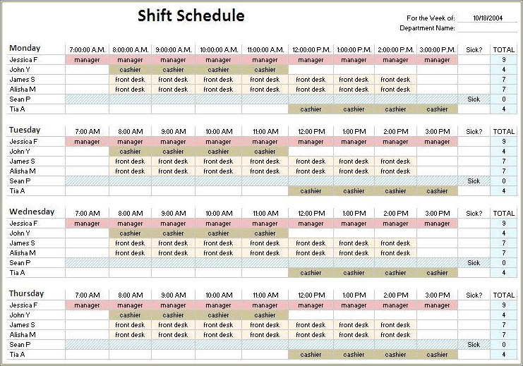 Free 12 Hour Nursing Schedule Template