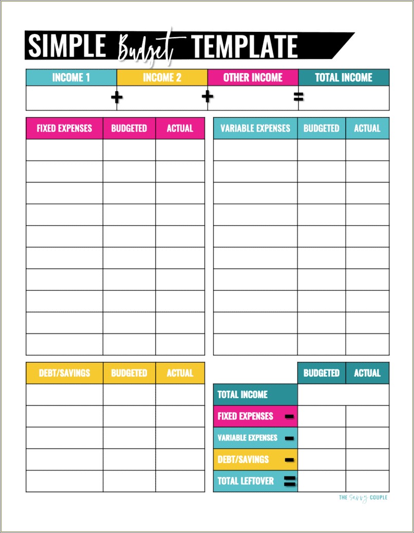 Free 12 Month Budget Template Printable