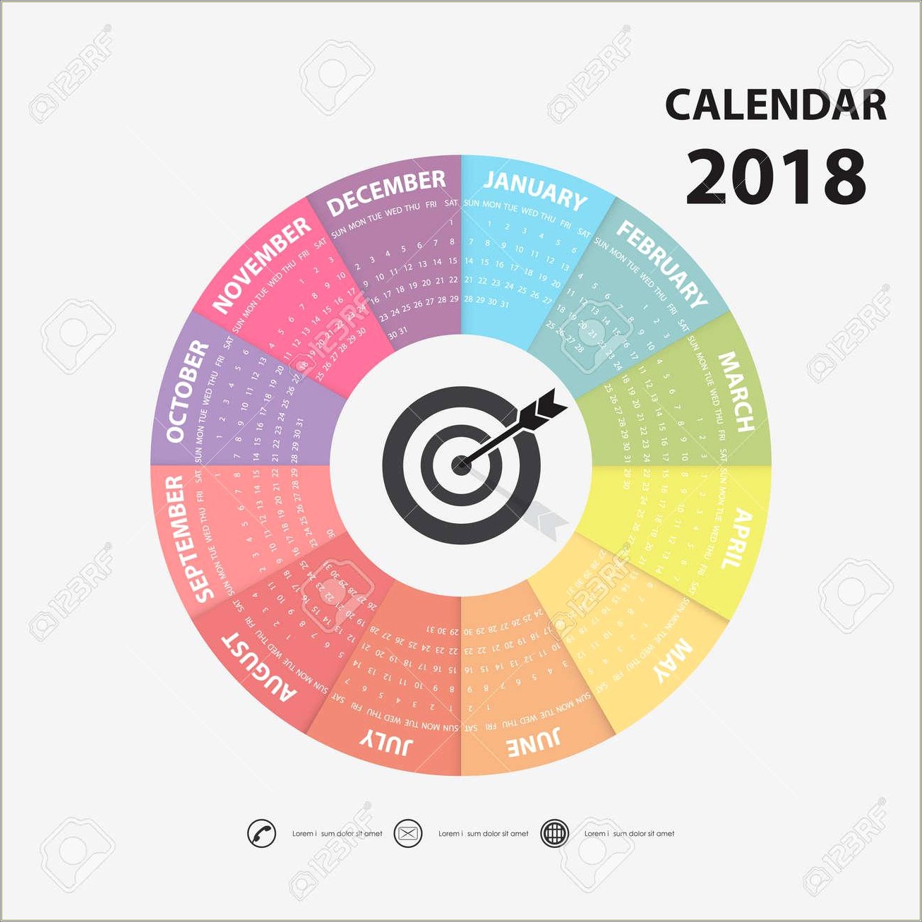 Free 12 Month Calendar Template 2018