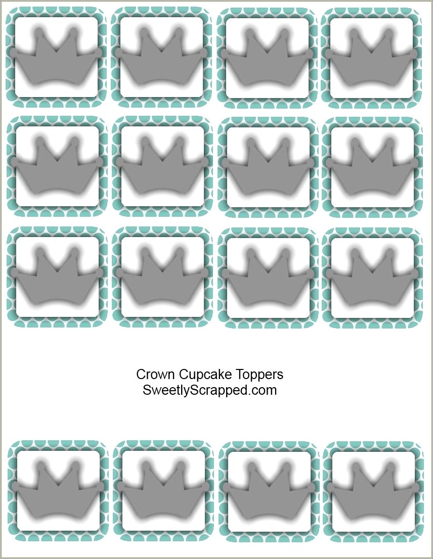 Free 2 Inch Cupcake Topper Template