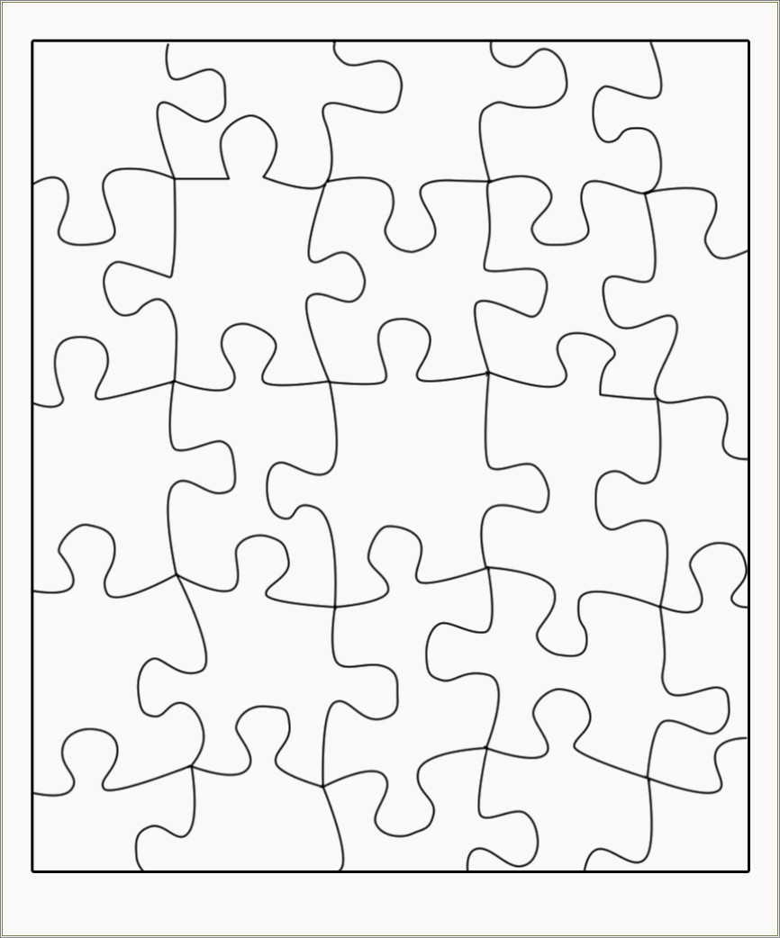 Free 20 Piece Jigsaw Puzzle Template