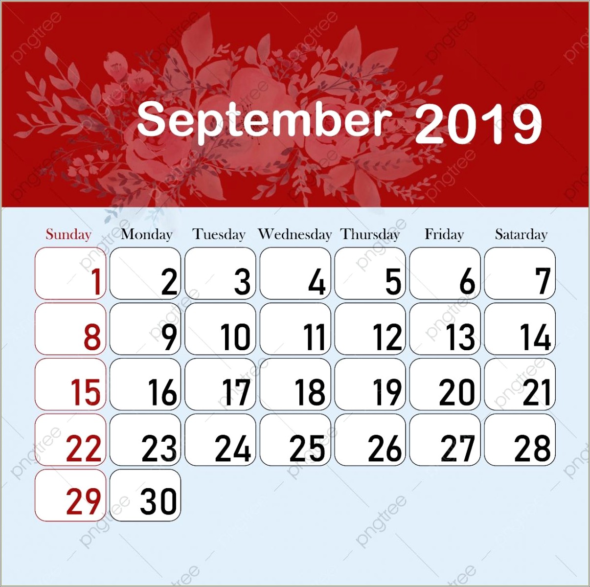 Free 2019 Monthly Calendar Template Psd