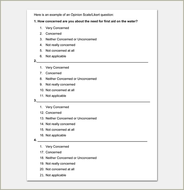 Free 5 Point Likert Scale Template