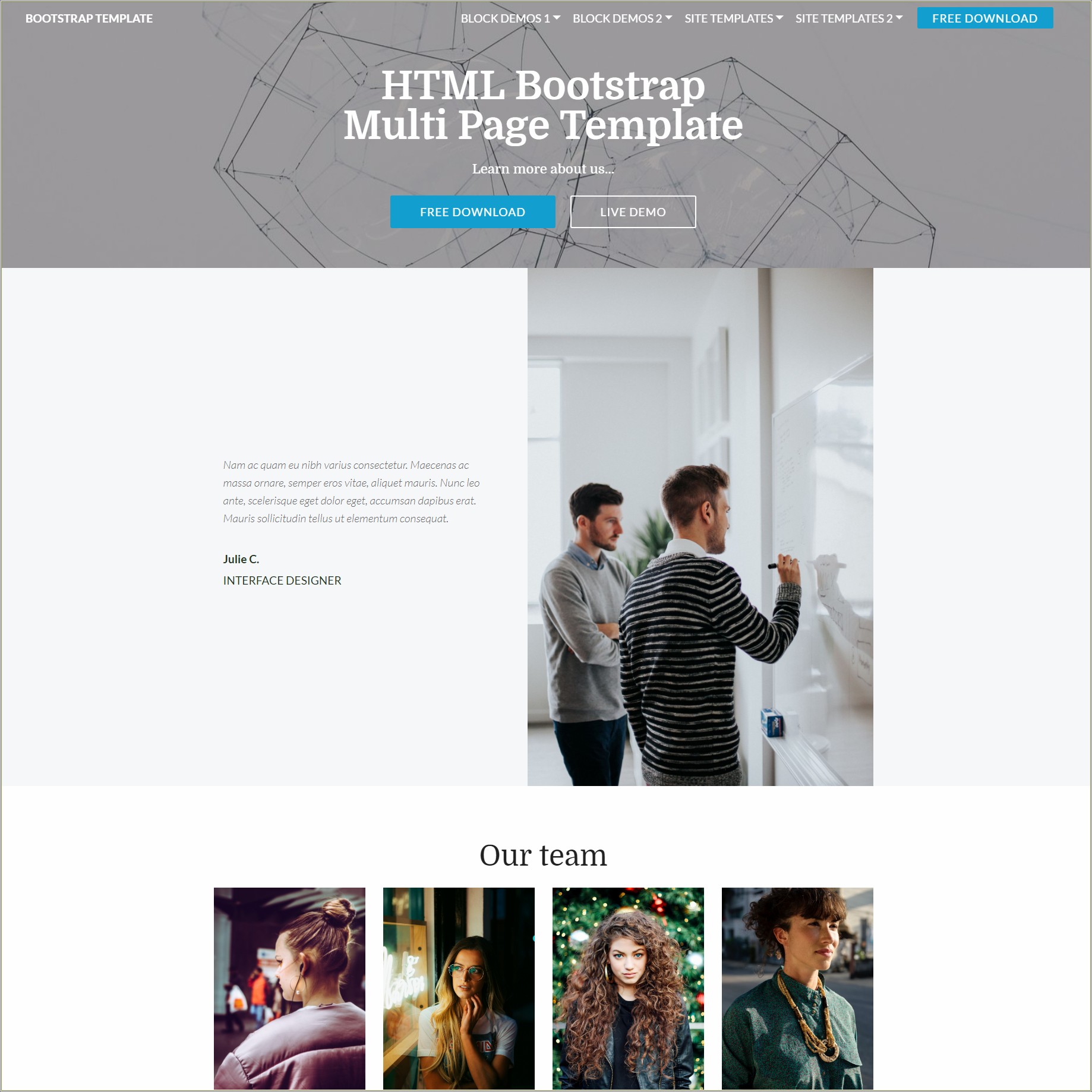 Free About Us Page Template Html
