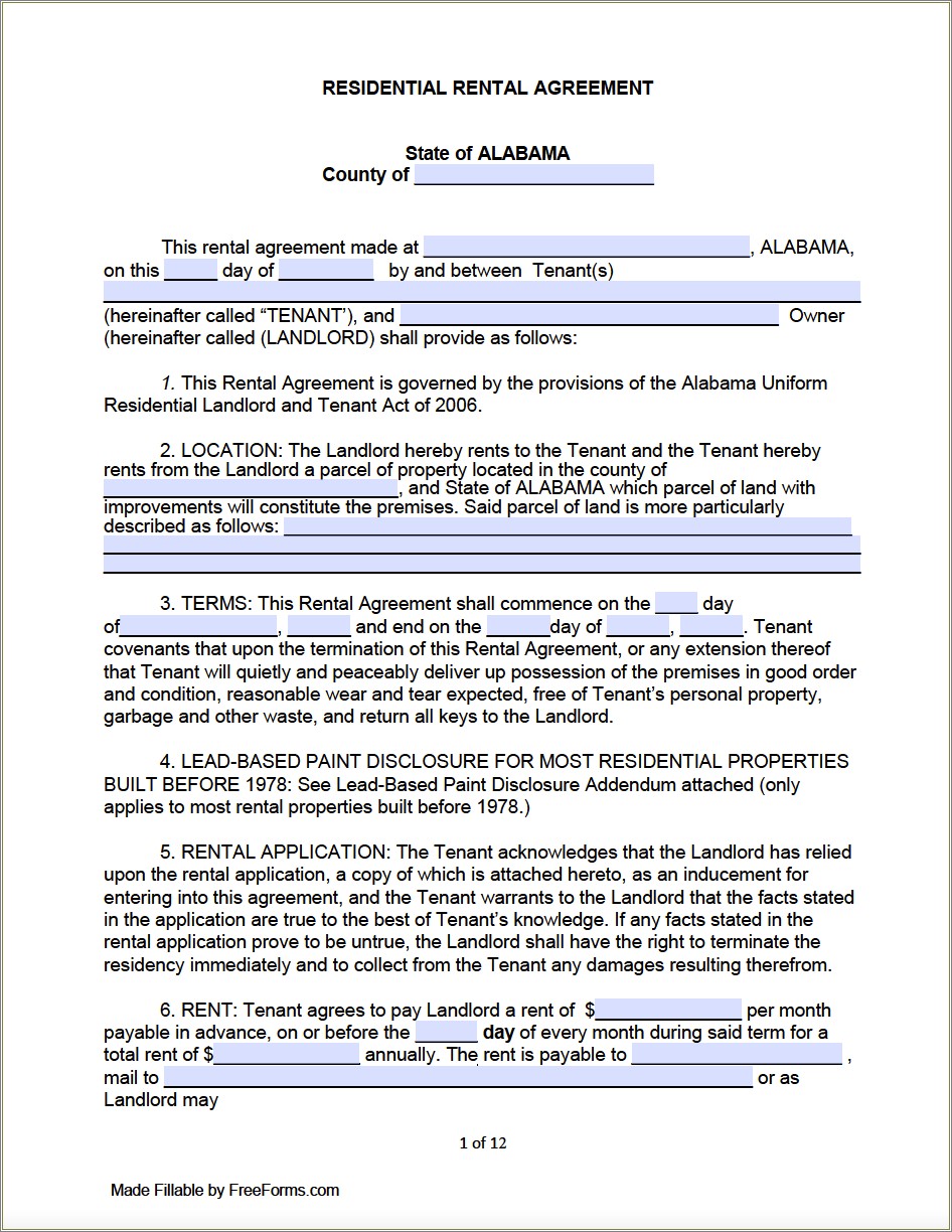 Free Addendum To Lease Agreement Template