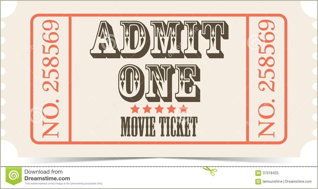 Free Admit One Movie Ticket Template