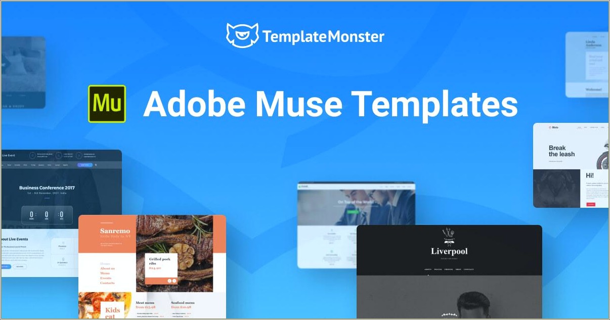 Free Adobe Muse One Page Templates