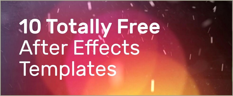 Free After Effect Template Free Download