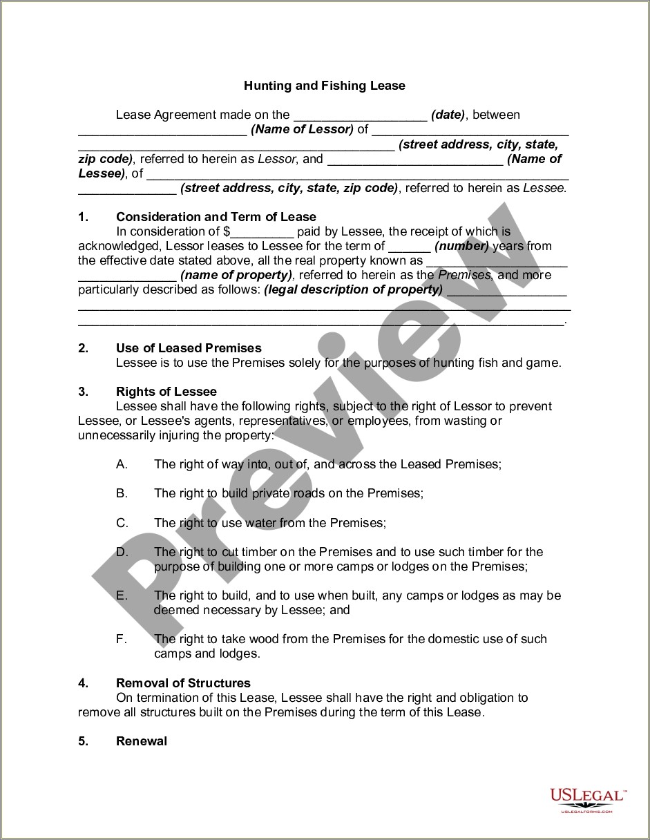 Free Alabama Hunting Lease Agreement Template