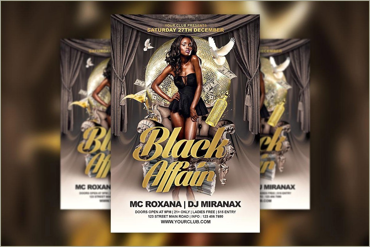 Free All Black Party Flyer Template