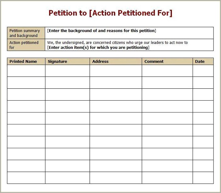 Free Apartment Complex Petition Templates Printable