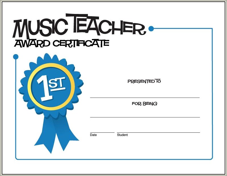 Free Award Certificates Templates For Music