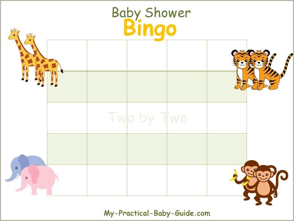 Free Baby Boy Shower Bingo Template