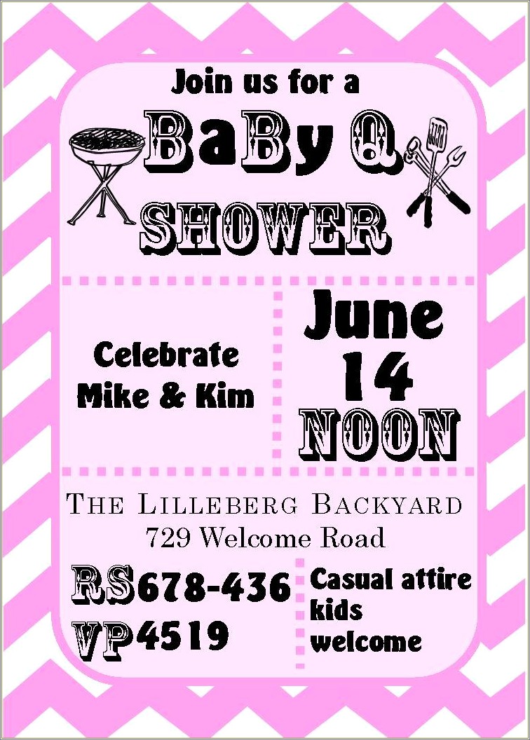 Free Baby Shower Cookout Invitation Templates