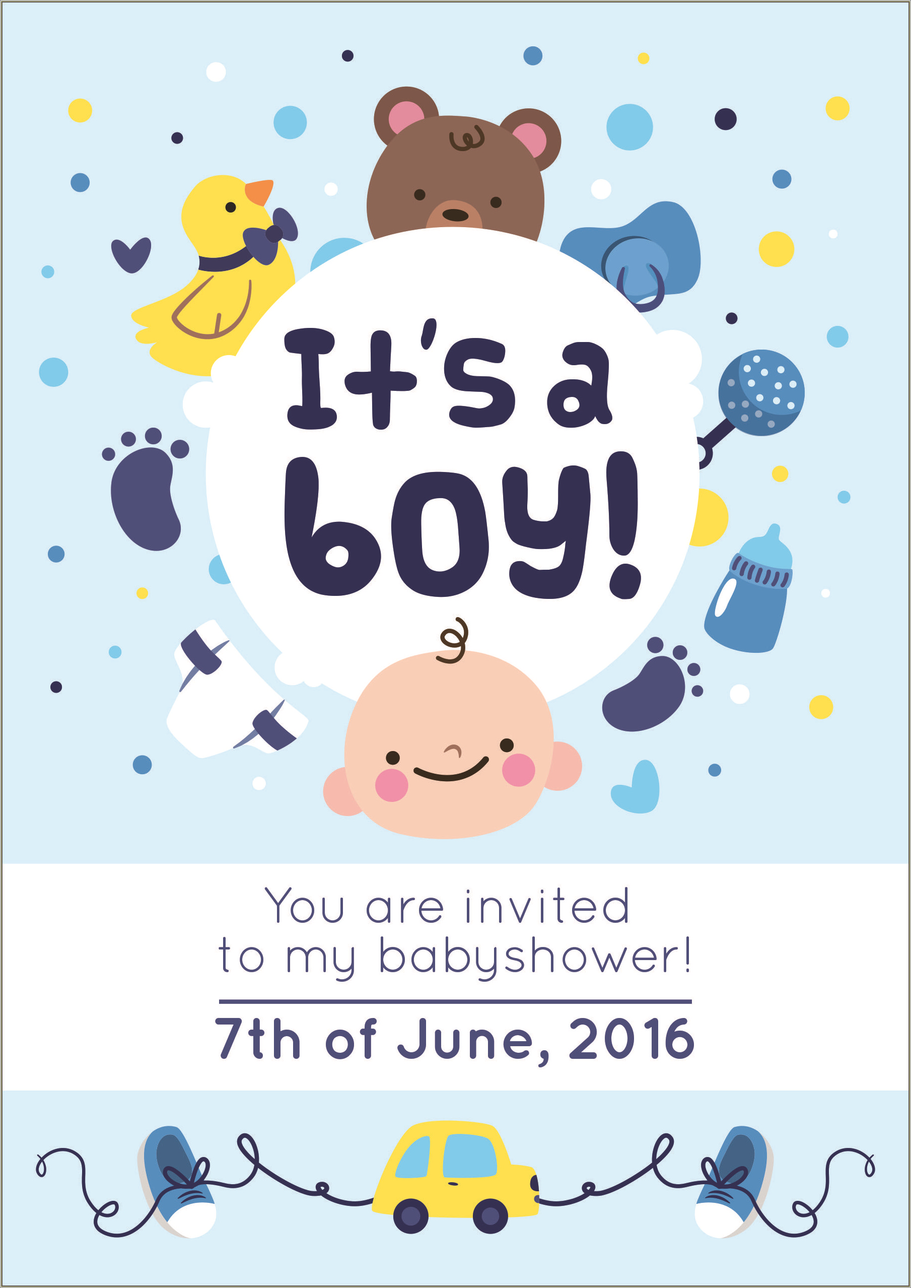 Free Baby Shower Ticket Invitation Template