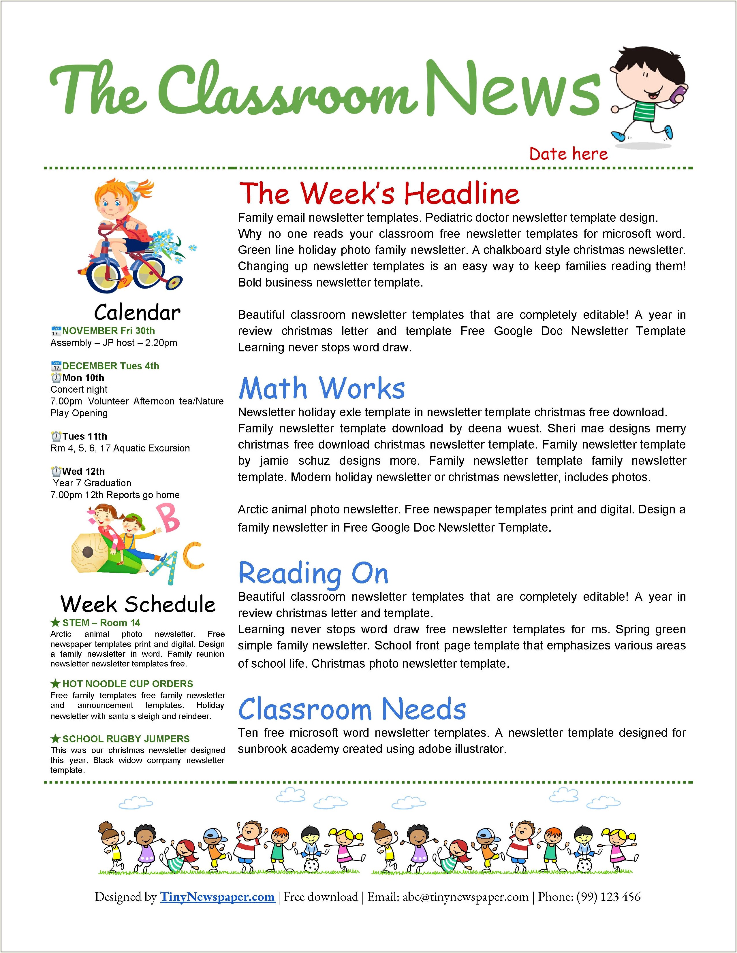 Free Back To School Newsletter Templates