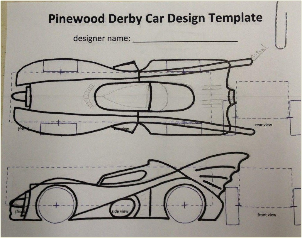 Free Batman Pinewood Derby Car Template