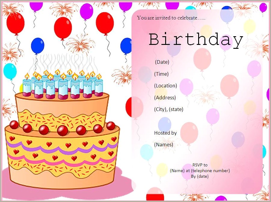 Free Birthday Invitation Card Template Download