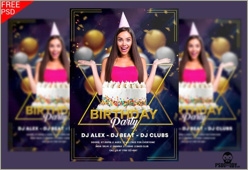 Free Birthday Party Flyer Psd Template