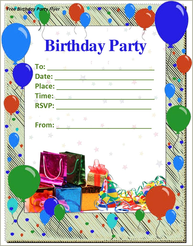 Free Birthday Party Invitation Template Printable