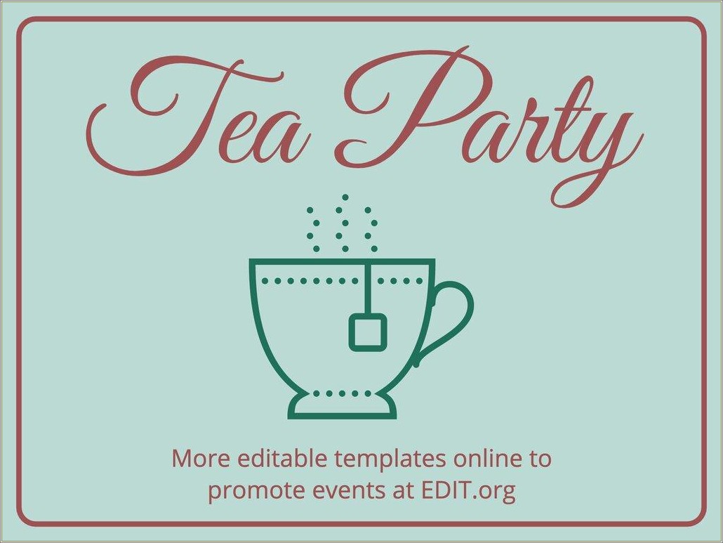 Free Birthday Tea Party Invitation Template