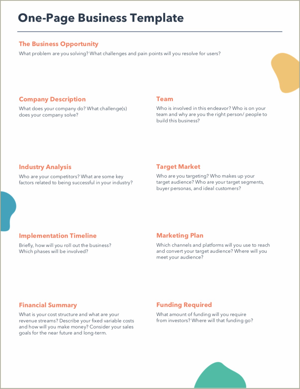 Free Blank Business Plan Template Word