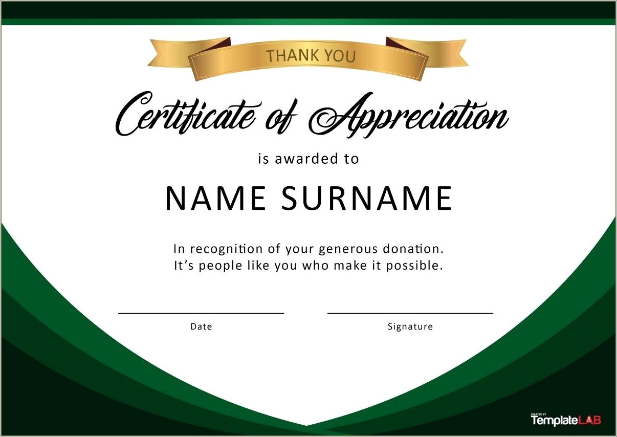 Free Blank Certificate Of Appreciation Templates