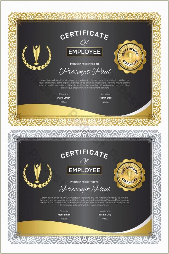 Free Blank Certificates Templates Of Advancement