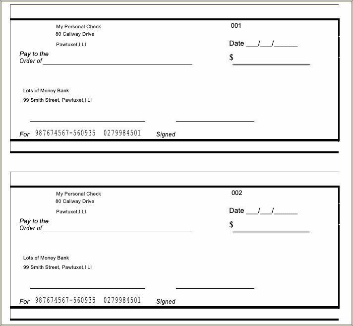 Free Blank Check Template For Presentation