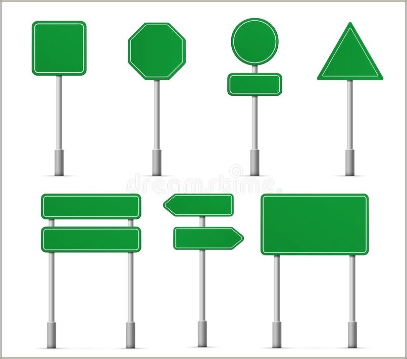 Free Blank Green Street Sign Template