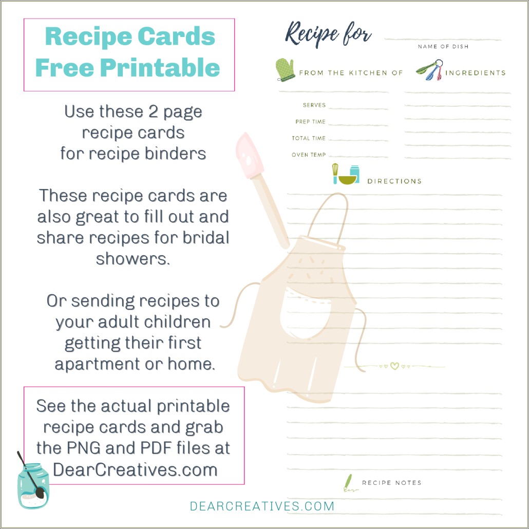 Free Blank Recipe Card Template Crockpot