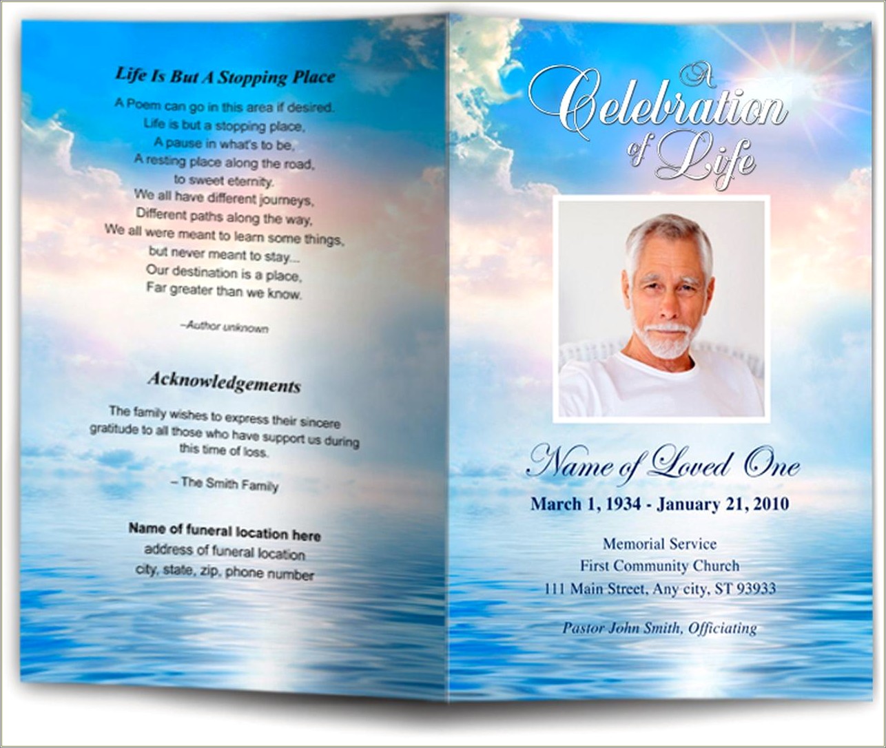 Free Blank Template For Funeral Program