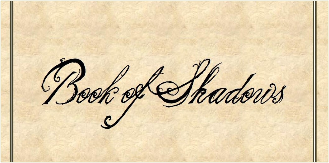 Free Book Of Shadows Page Templates