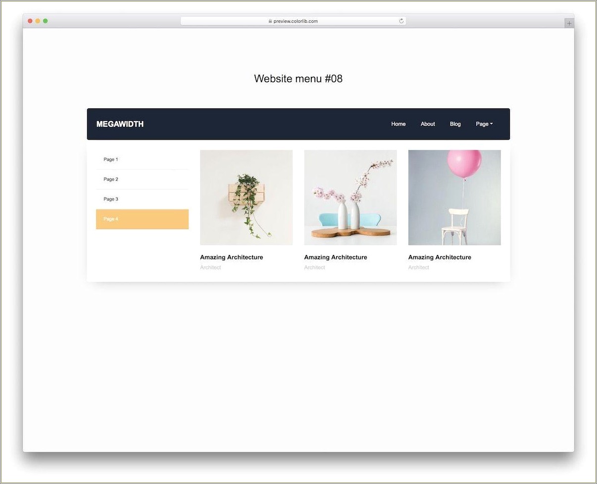 Free Bootstrap Template With Horizontal Menu
