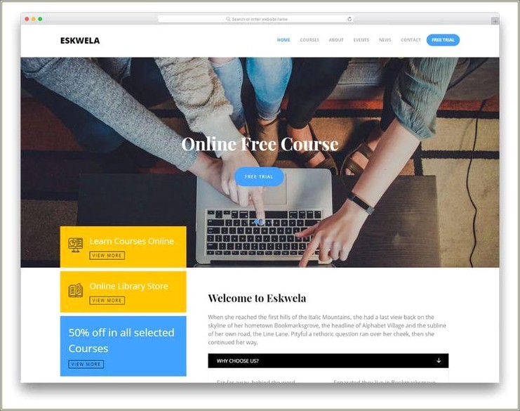 Free Bootstrap Templates For Online Courses